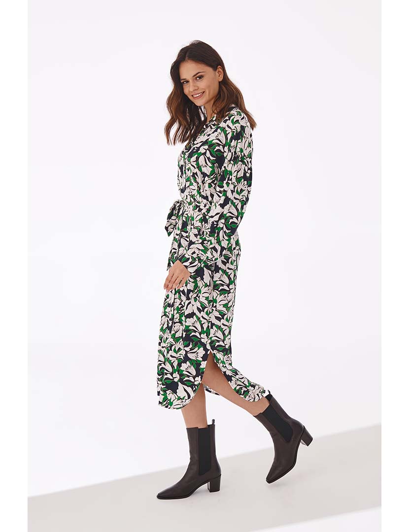 Vestido Midi Floral Verde