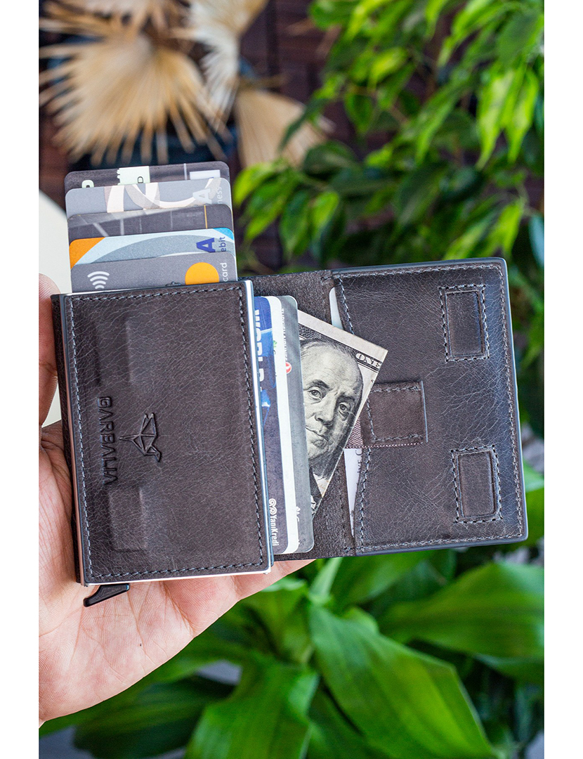 Porta-cartões Smokey Cinzento