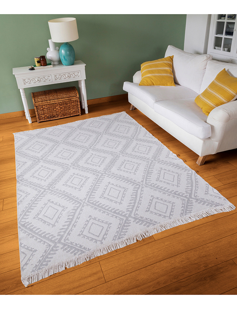 Tapete 22997A Branco/Cinzento