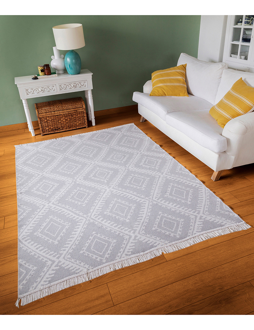 Tapete 22997A Branco/Cinzento