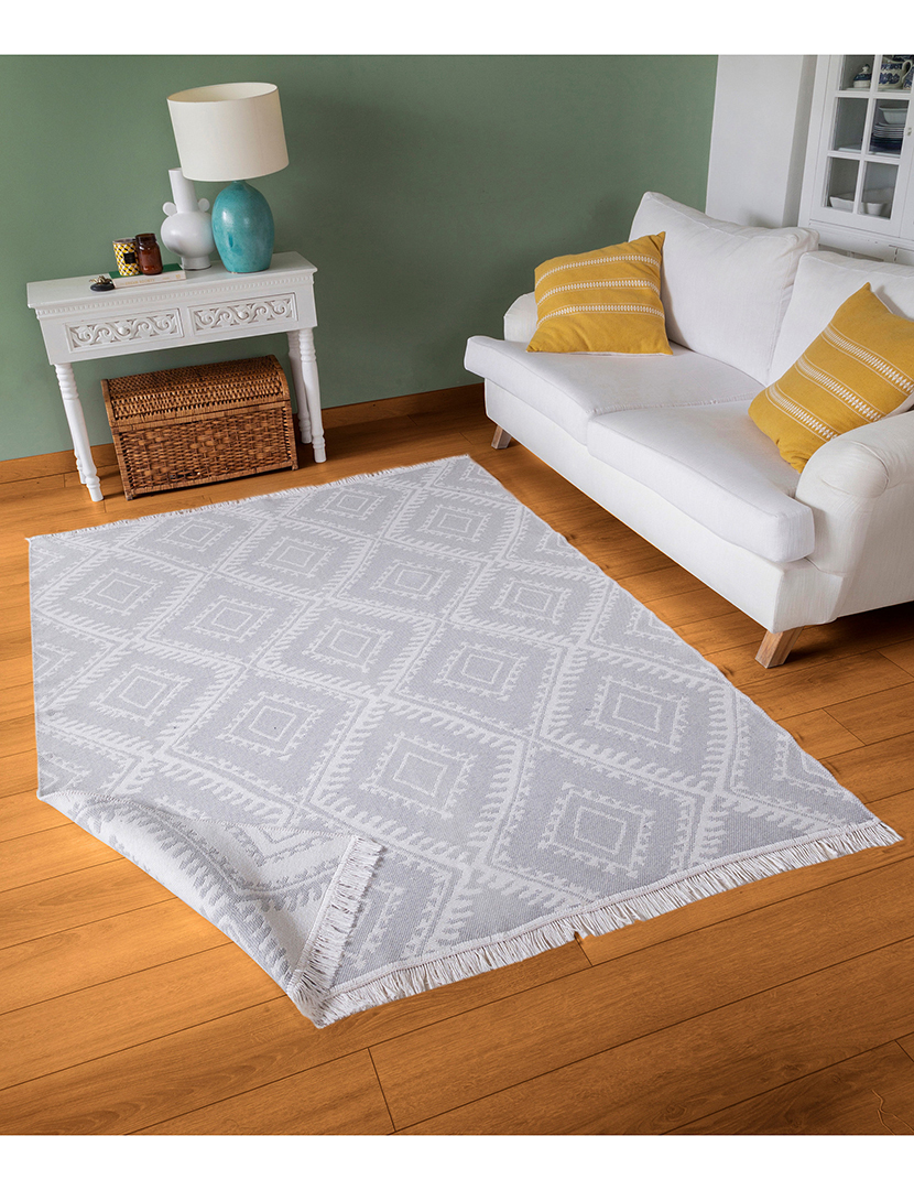 Tapete 22997A Branco/Cinzento