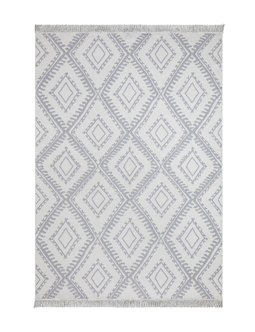 Tapete 22997A Branco/Cinzento