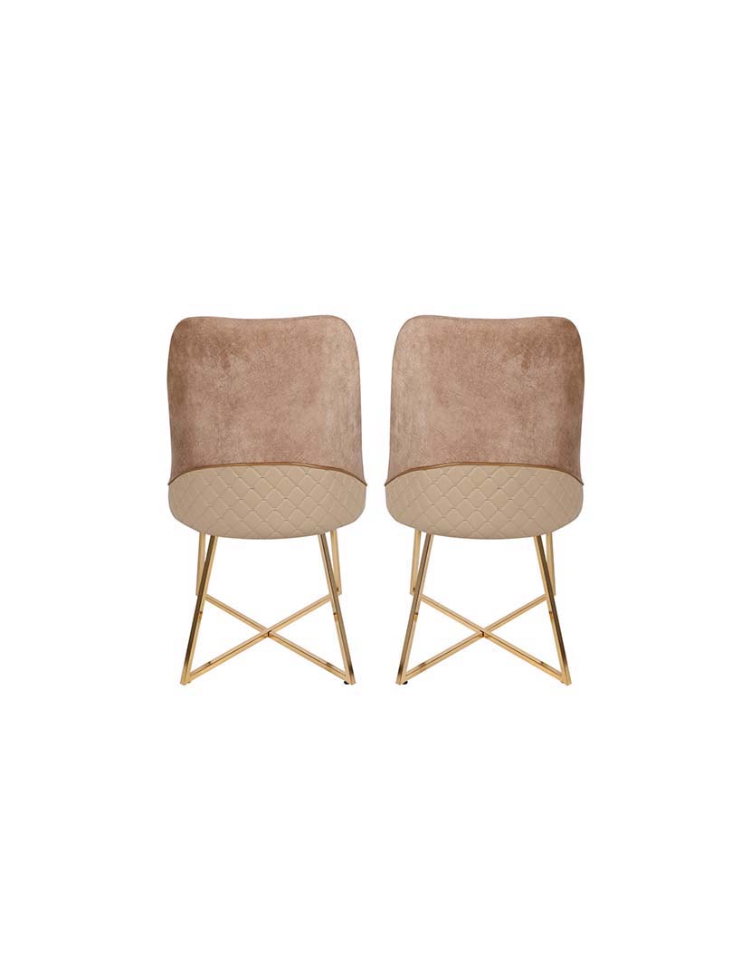 Conjunto 2 Cadeiras Madrid 913 Dourado/Castanho