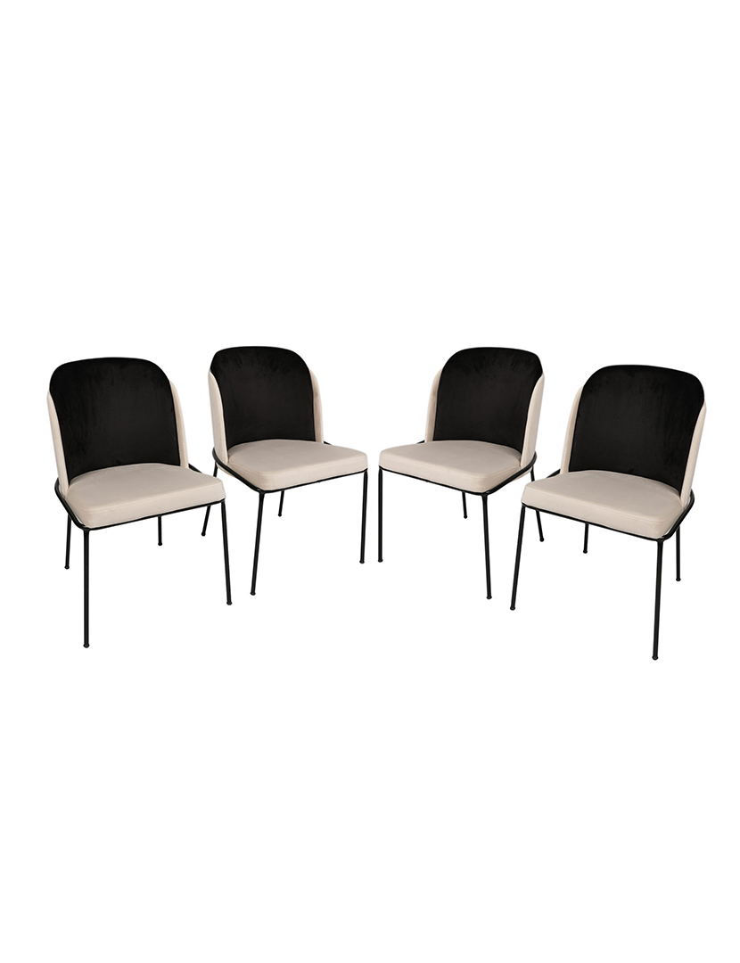 Conjunto 4 Cadeiras Dore 145 Preto/Creme