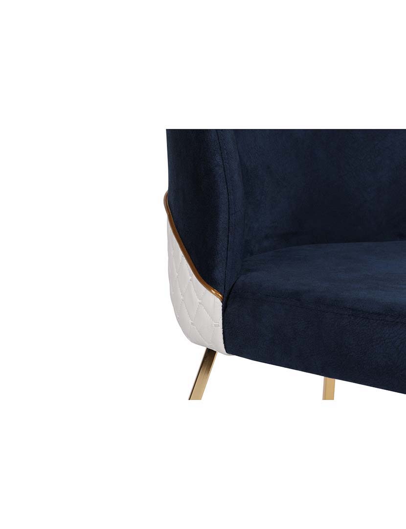 Conjunto 4 Cadeiras Madrid 908 Dourado/Azul Escuro