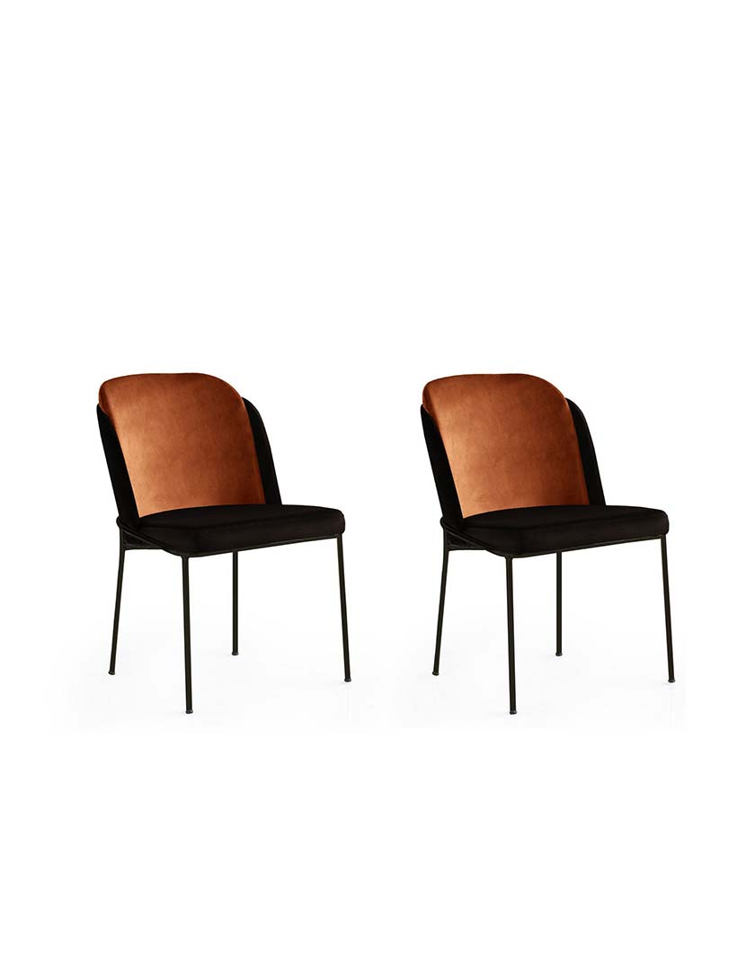 Conjunto 2 Cadeiras DR147 Tijolo/Preto