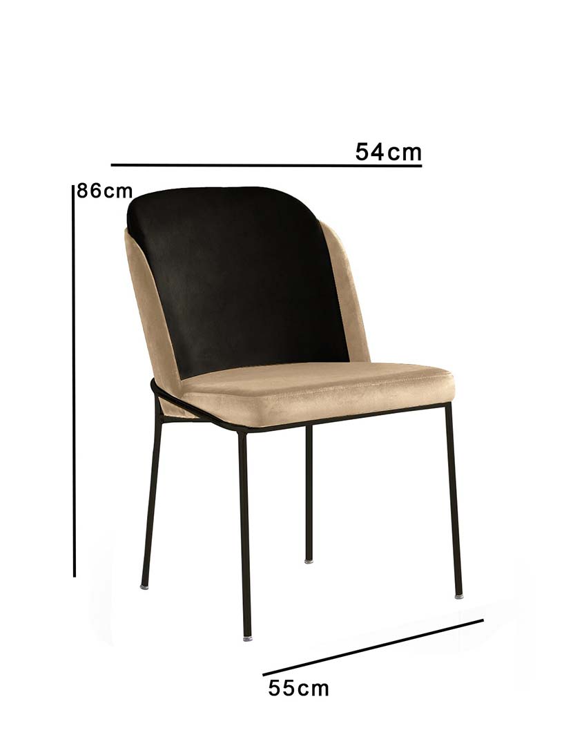 Conjunto 2 Cadeiras DR145 Preto/Creme