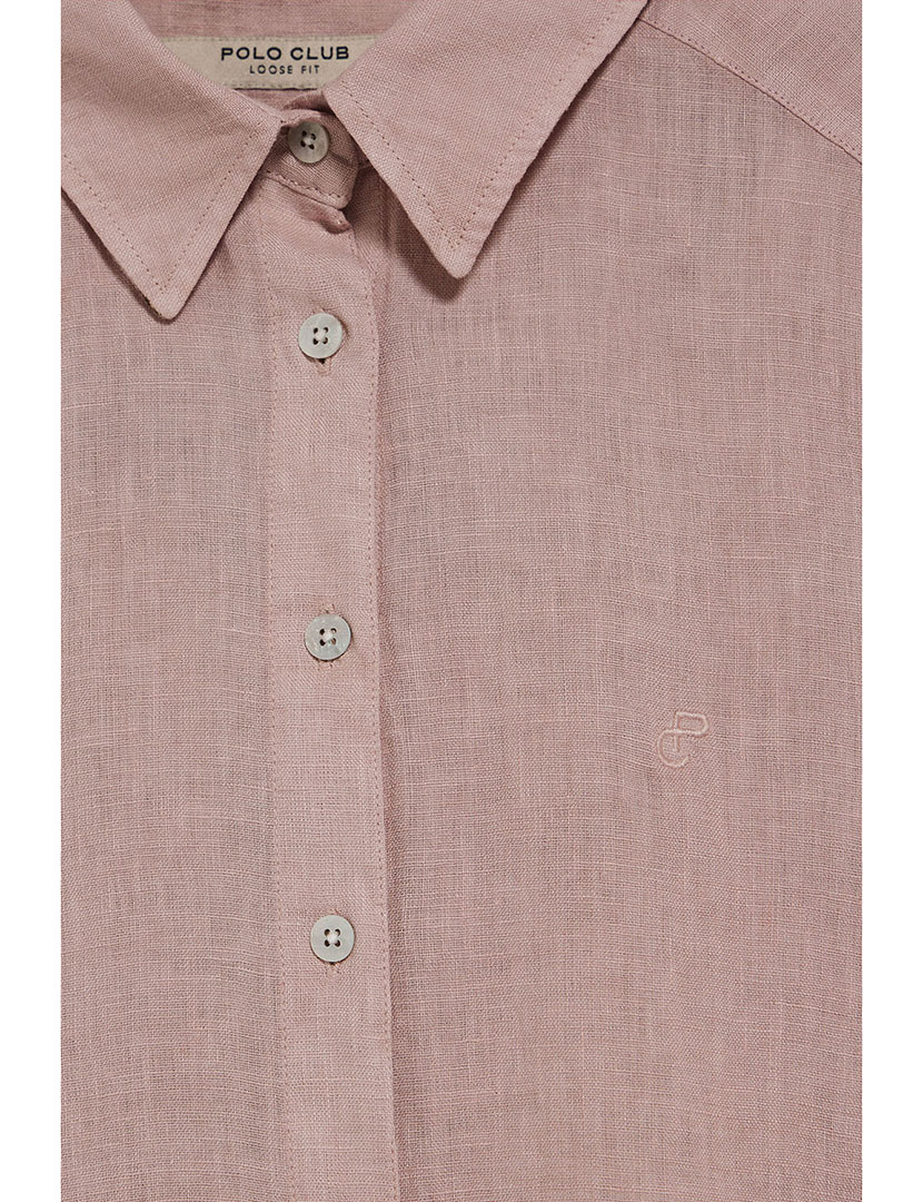 Camisa Linho Pc Monogram W Gd Rosa Taupe