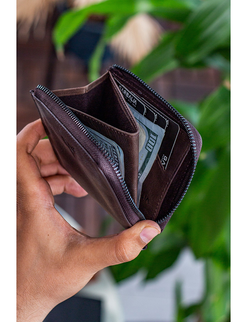 Carteira Unisexo Leeds Crazy Castanho