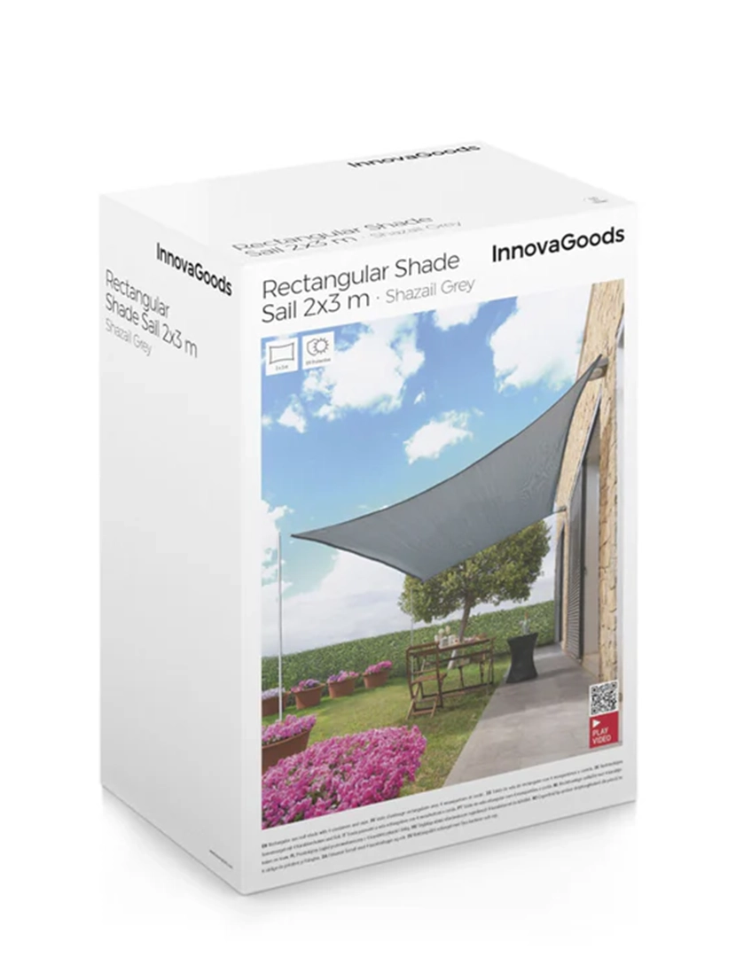 Toldo Vela Shazail 2x3 m Cinzento