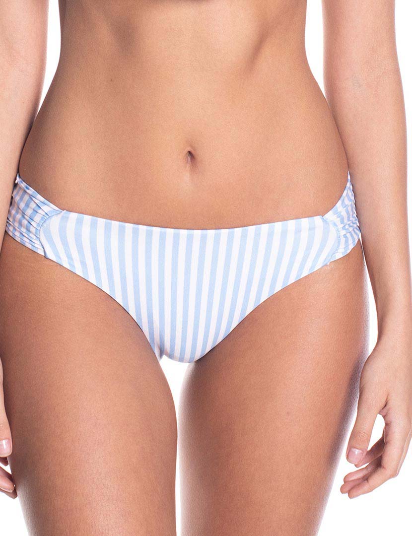 White and Blue Striped Bikini Briefs