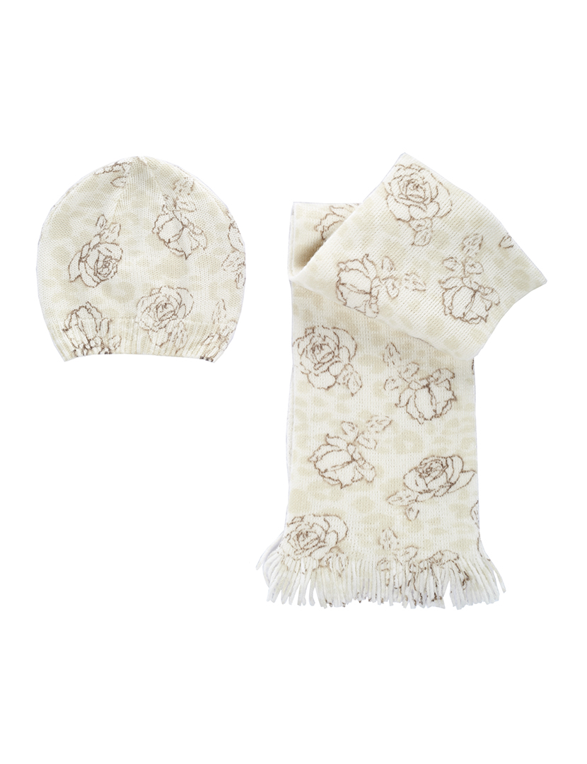 Conjunto Bebé Gorro e Cachecol Branco