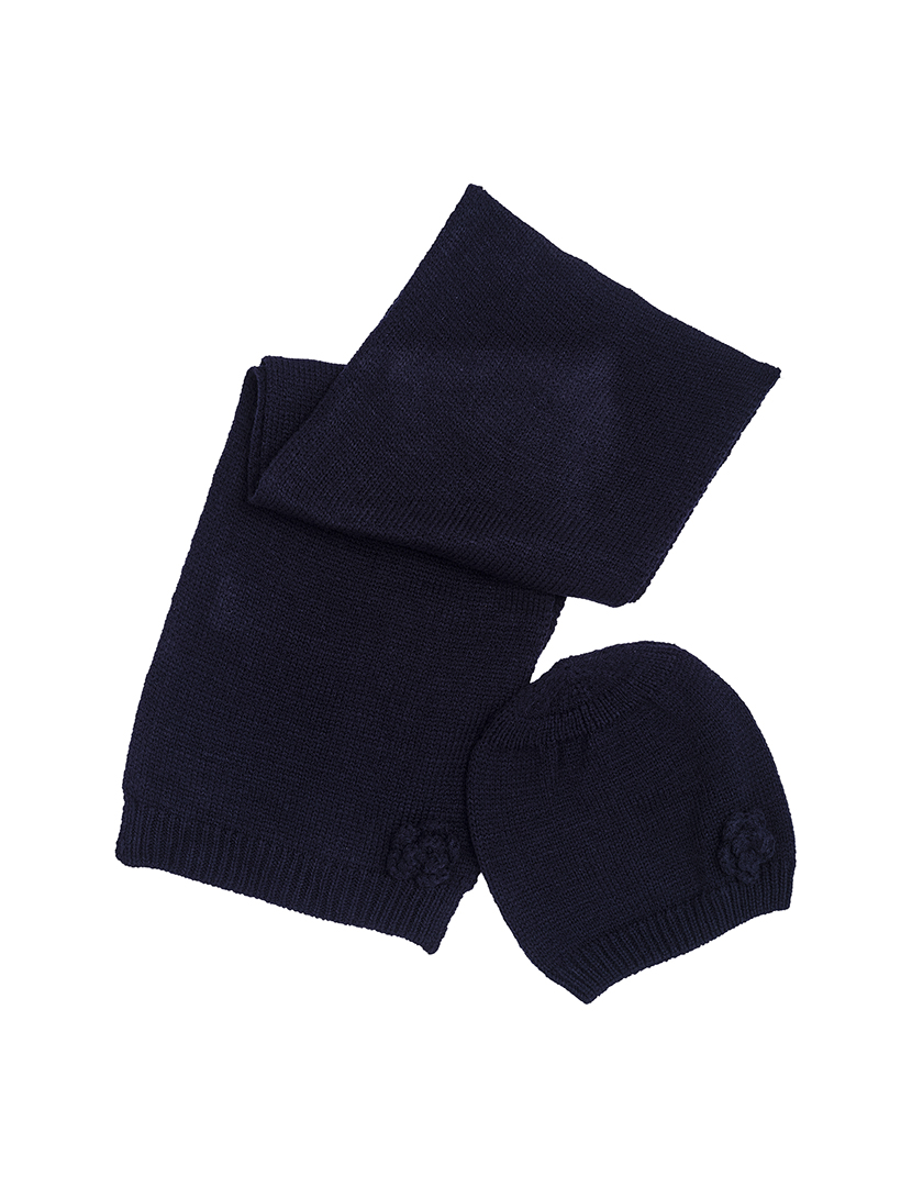 Conjunto Criança Gorro e Cachecol Azul