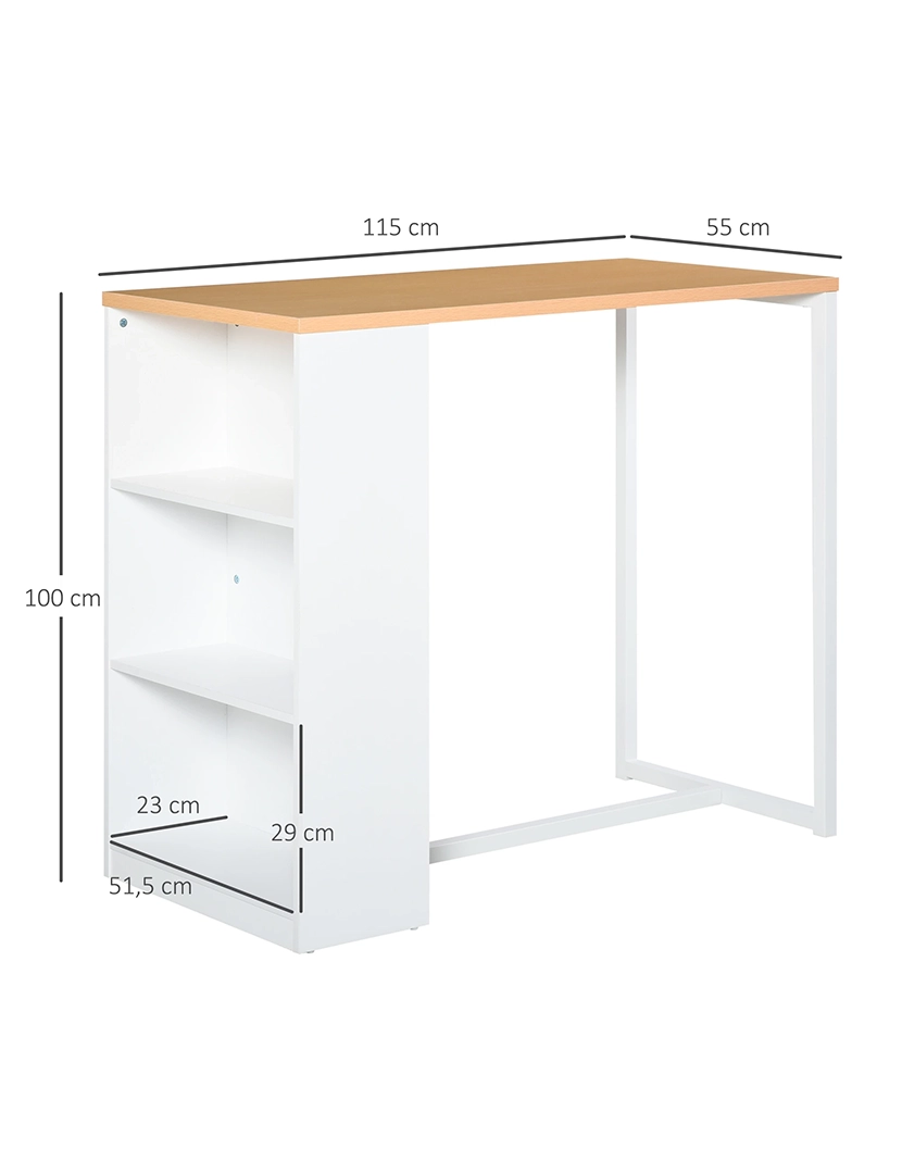 Ilha Cozinha Branco/Carvalho 115 cm