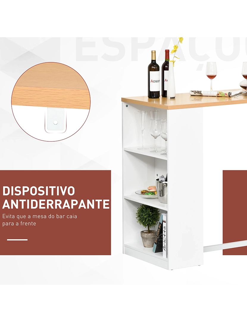 Ilha Cozinha Branco/Carvalho 115 cm