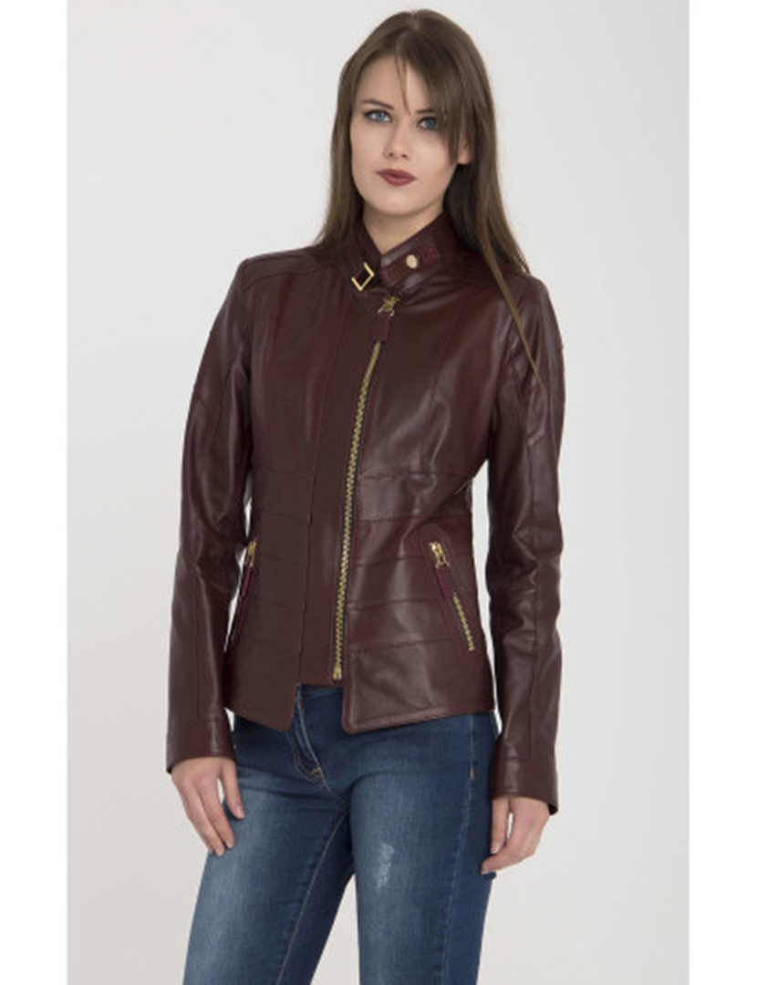 Blusão Pele Senhora Castanho