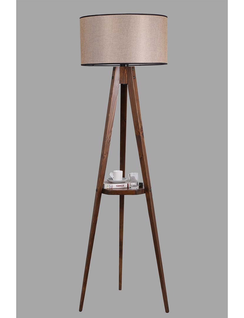 Candeeiro Chão Sehbali Tripod Ceviz Noz