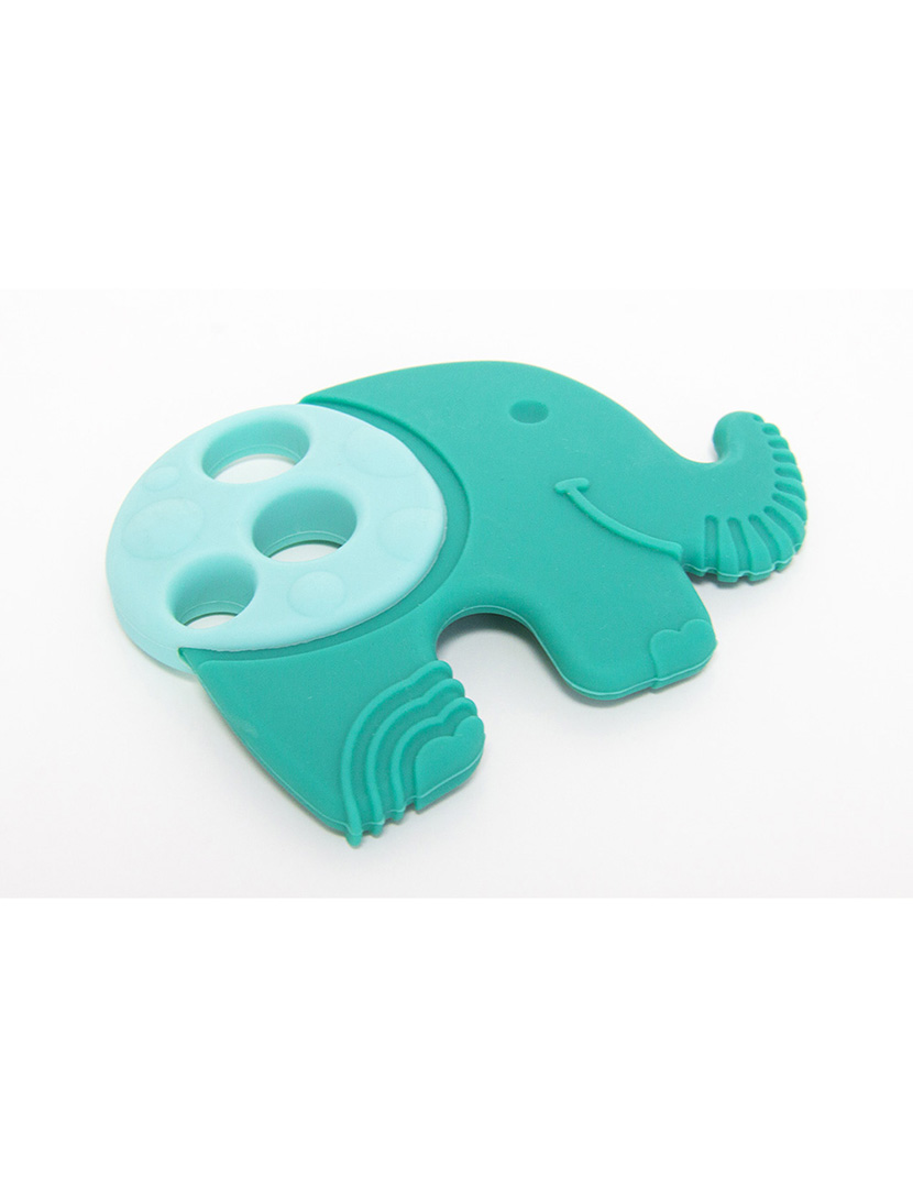 Mordedor Sensorial Silicone Elefante Verde