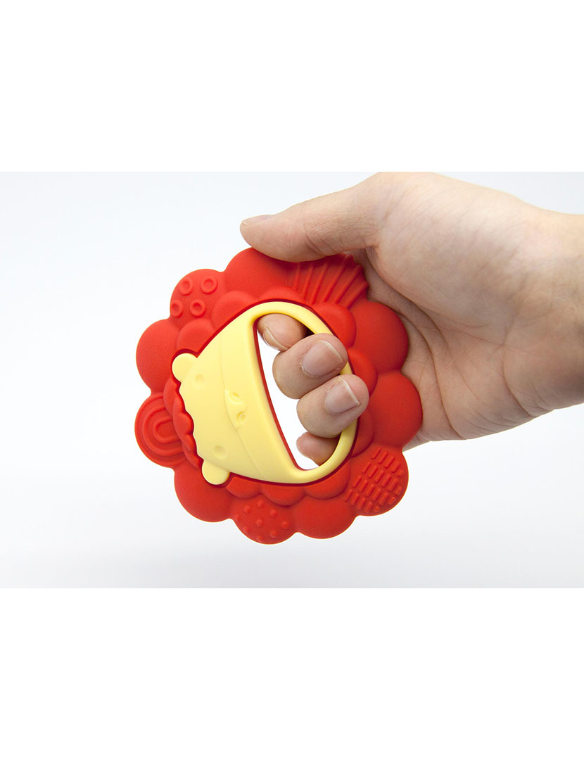 Mordedor Sensorial Silicone Leão Vermelho