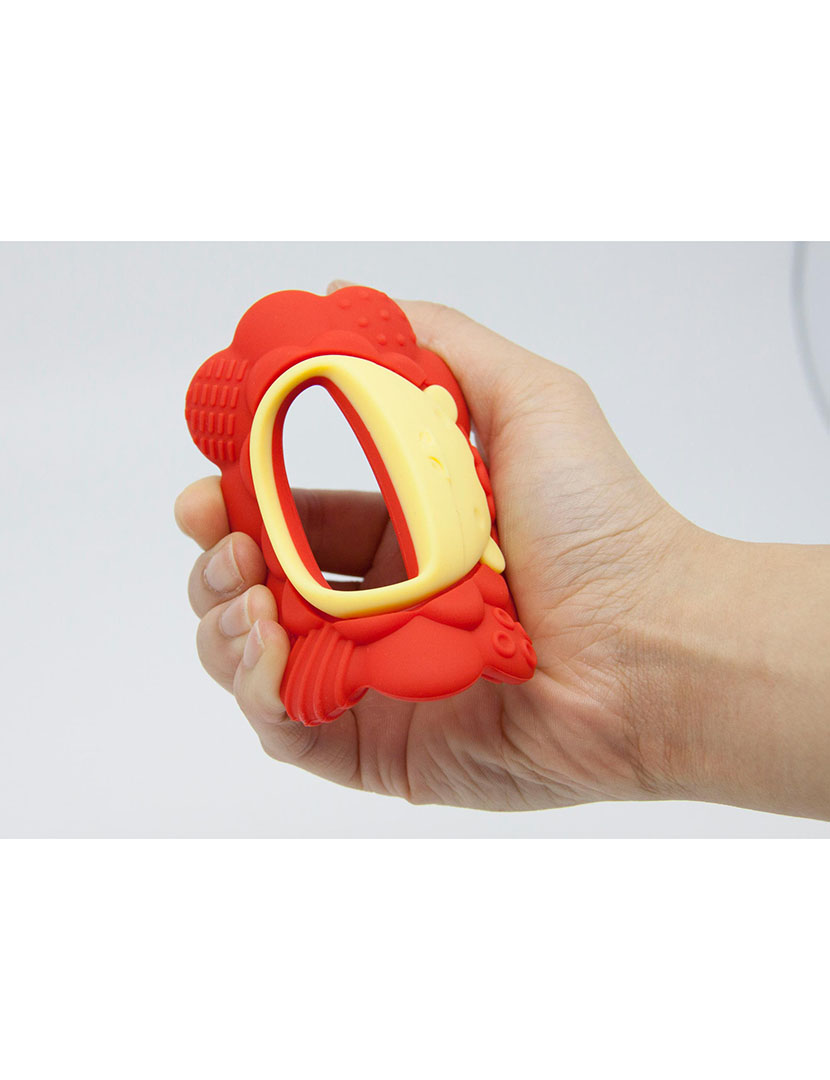 Mordedor Sensorial Silicone Leão Vermelho