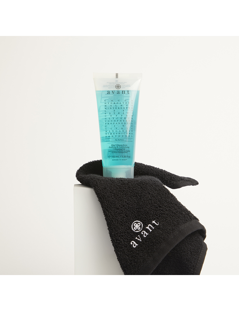 Conjunto de limpador purificante com 2 panos faciais premium