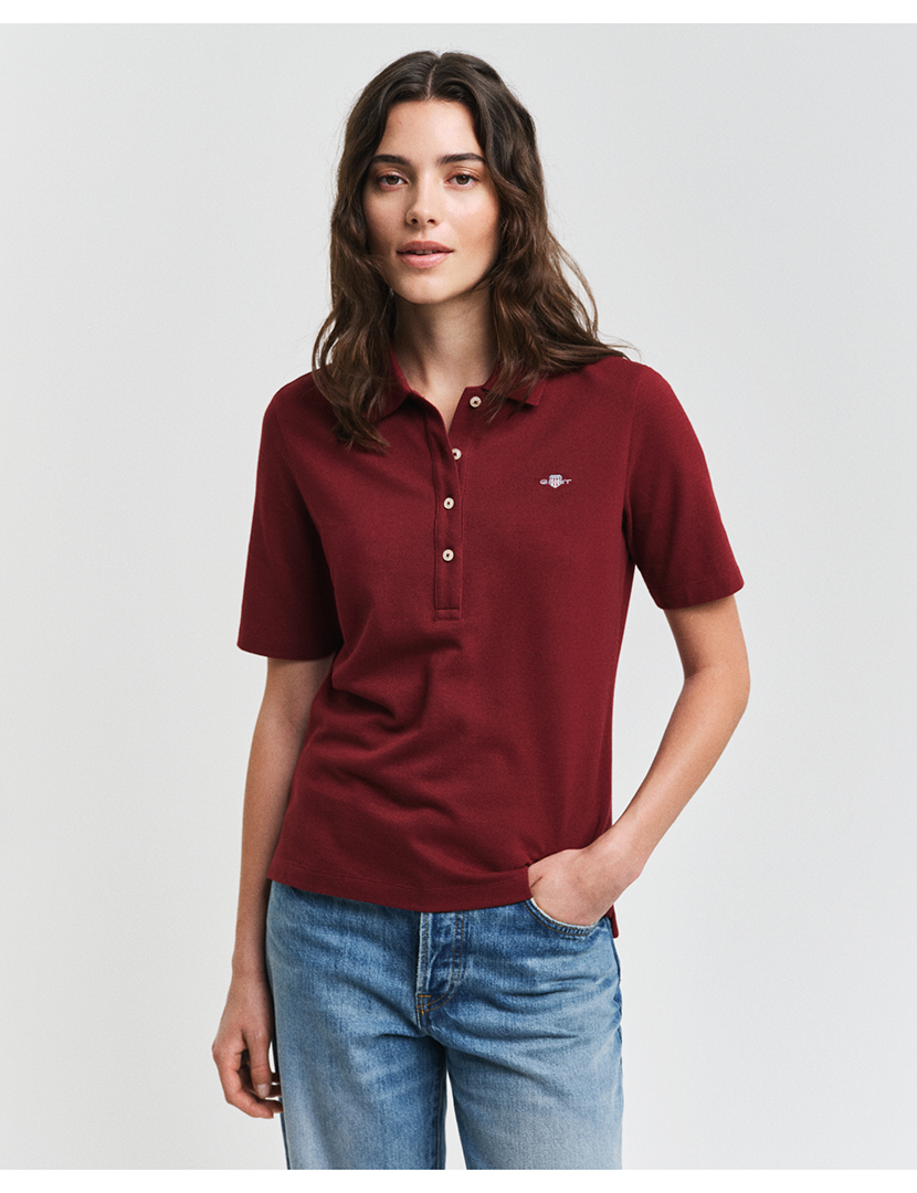 Pólo Manga Curta Slim Shield Vermelho