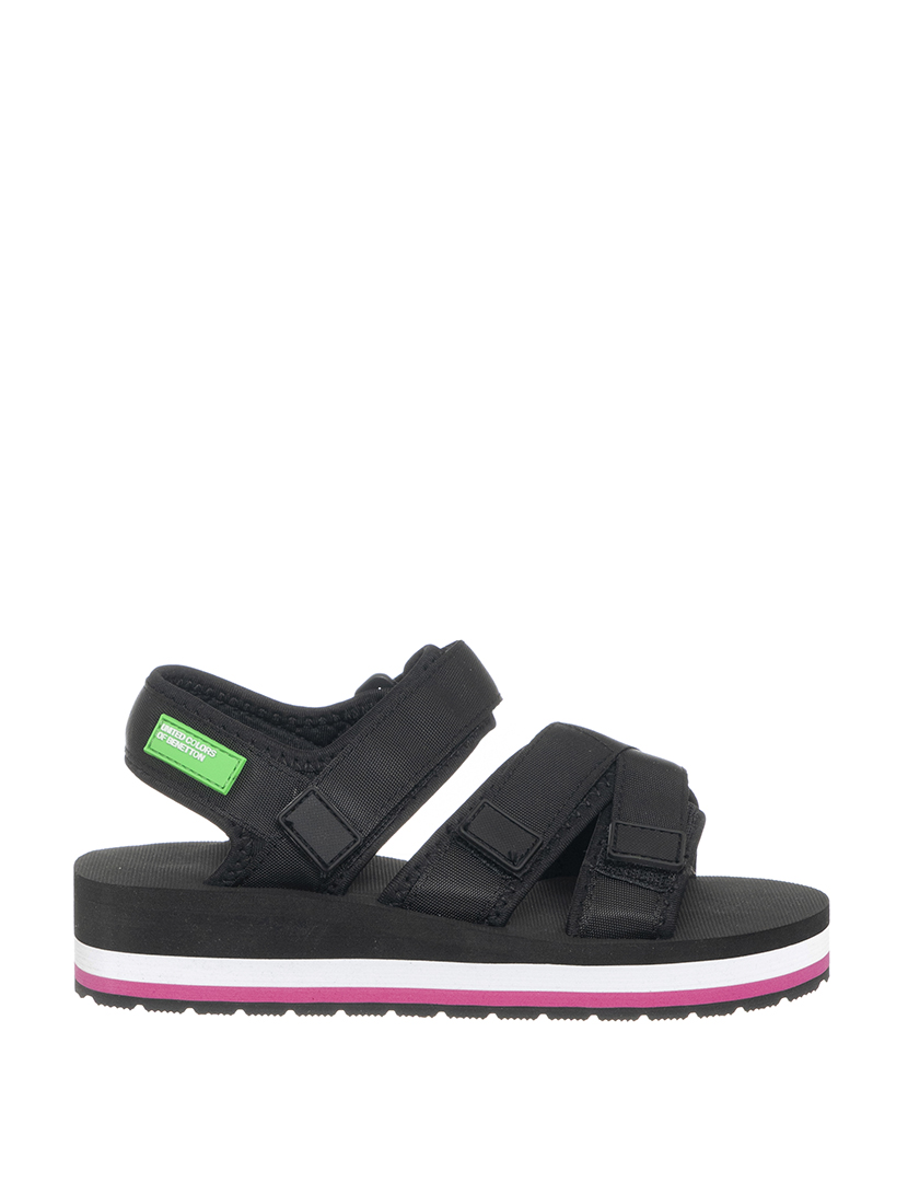 Sandálias Senhora Preto e Fuschia