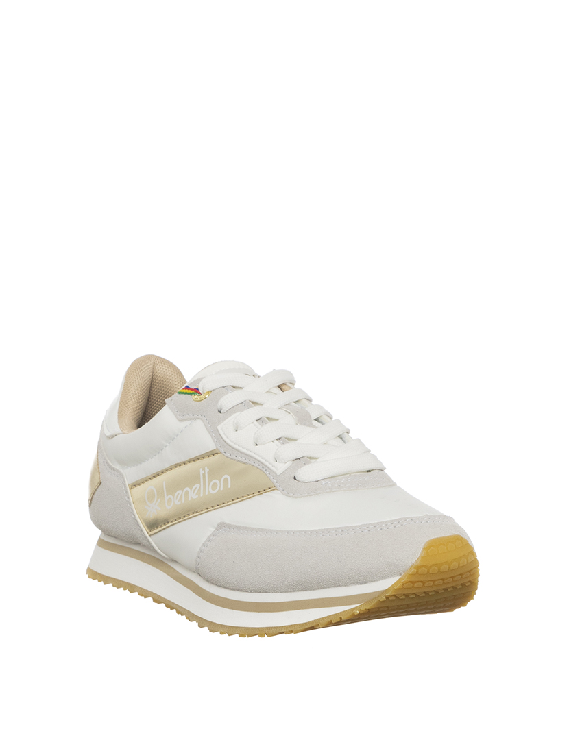 Ténis Senhora Branco e Dourado