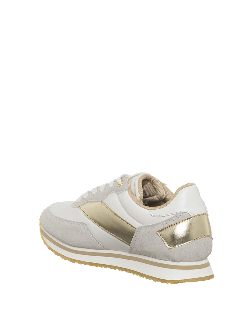 Ténis Senhora Branco e Dourado