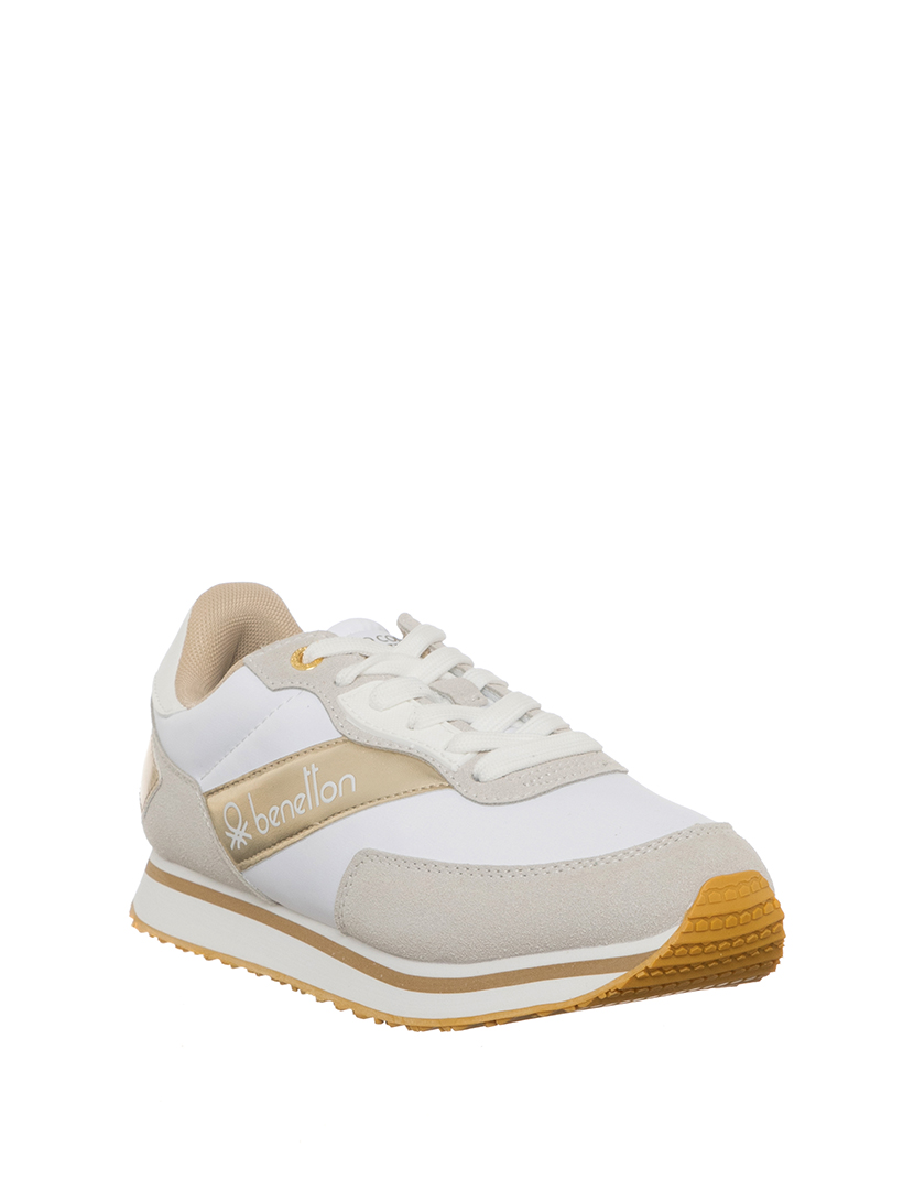 Ténis Senhora Branco e Dourado