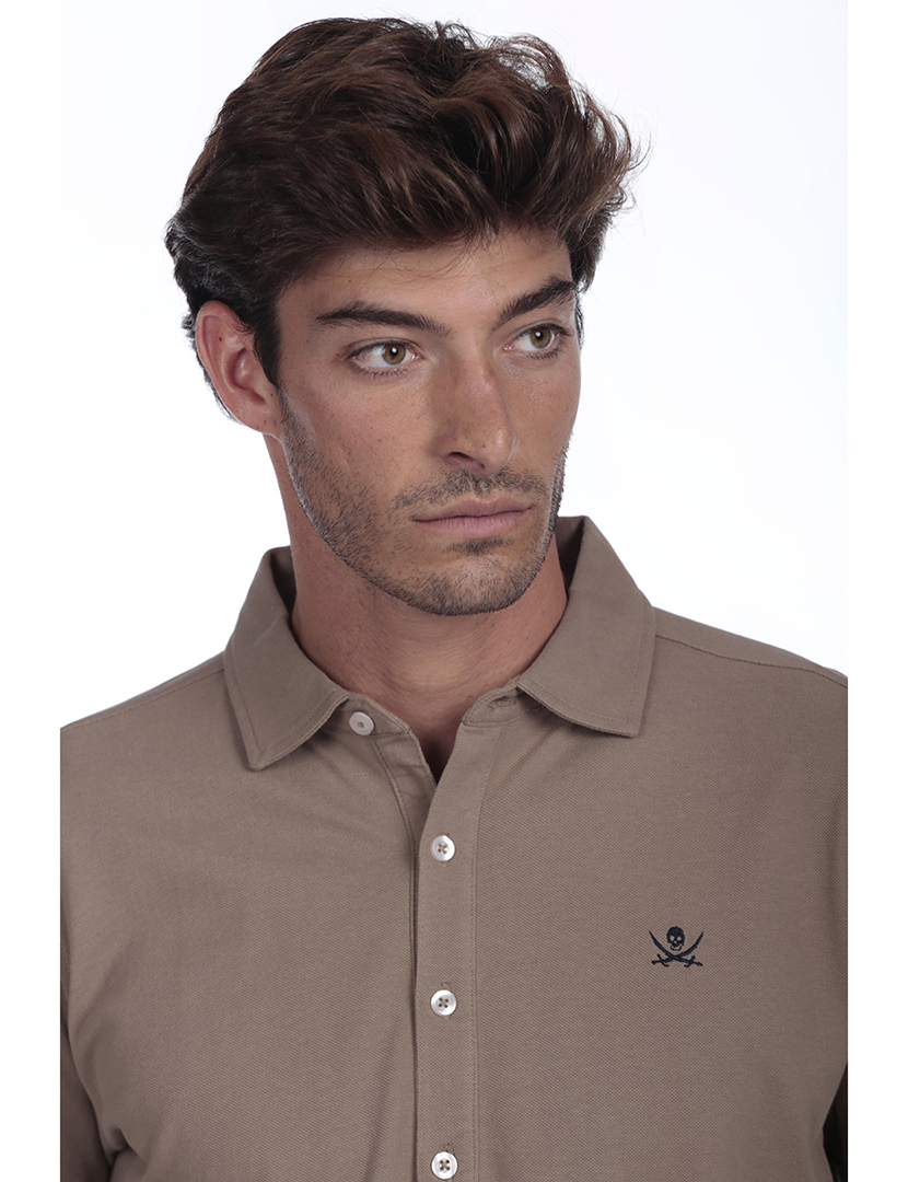 Camisola Pólo Homem Castanho