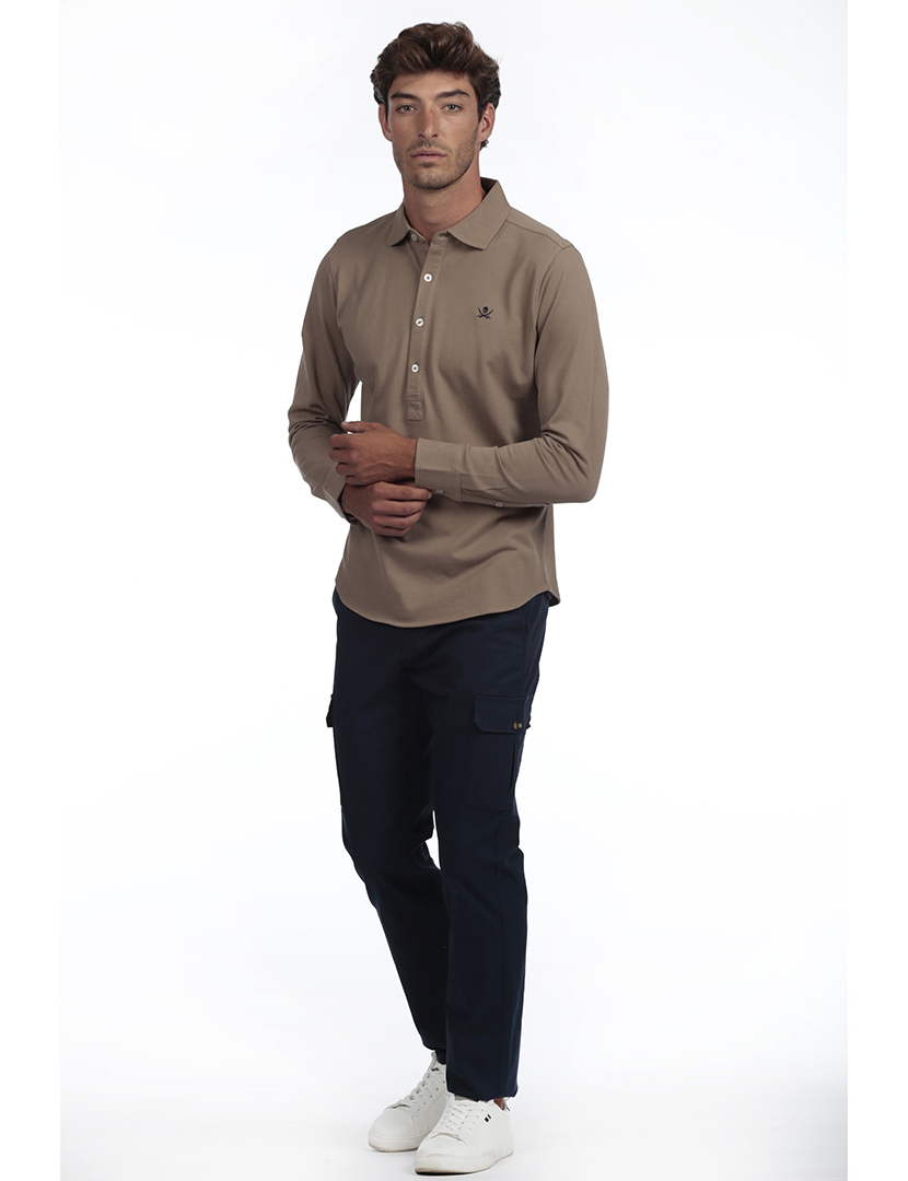 Camisola Pólo Homem Castanho