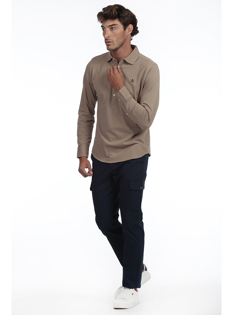 Camisola Pólo Homem Castanho