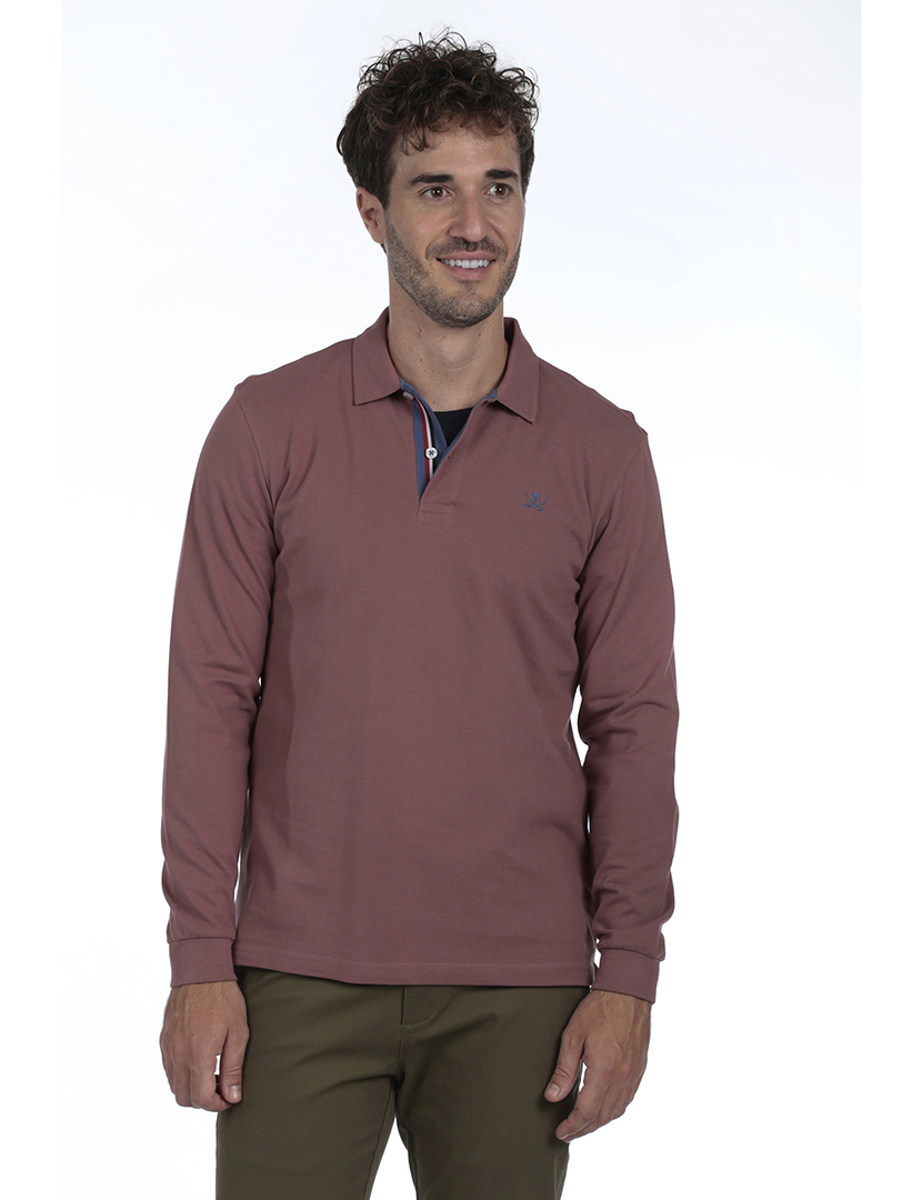 Pólo Básico Homem Castanho