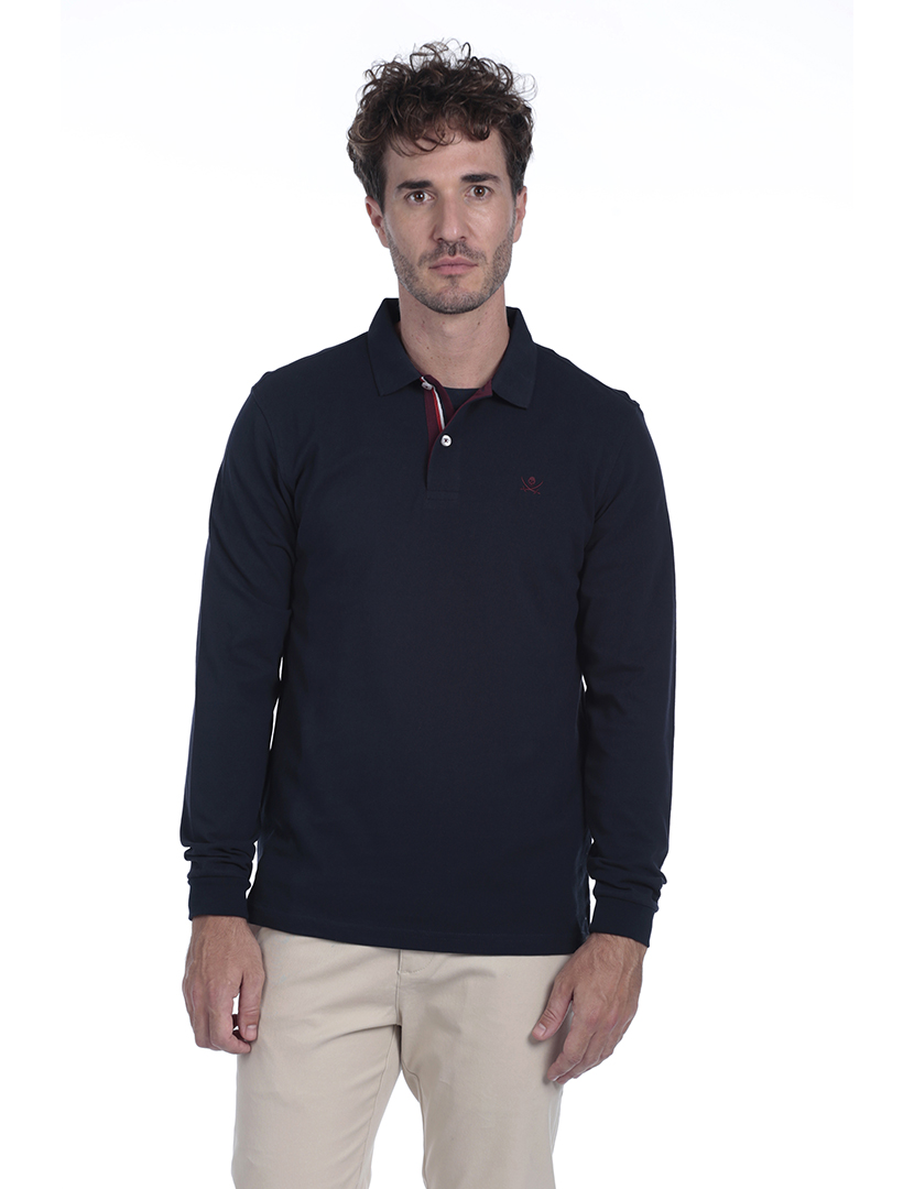 Pólo Básico Homem Azul