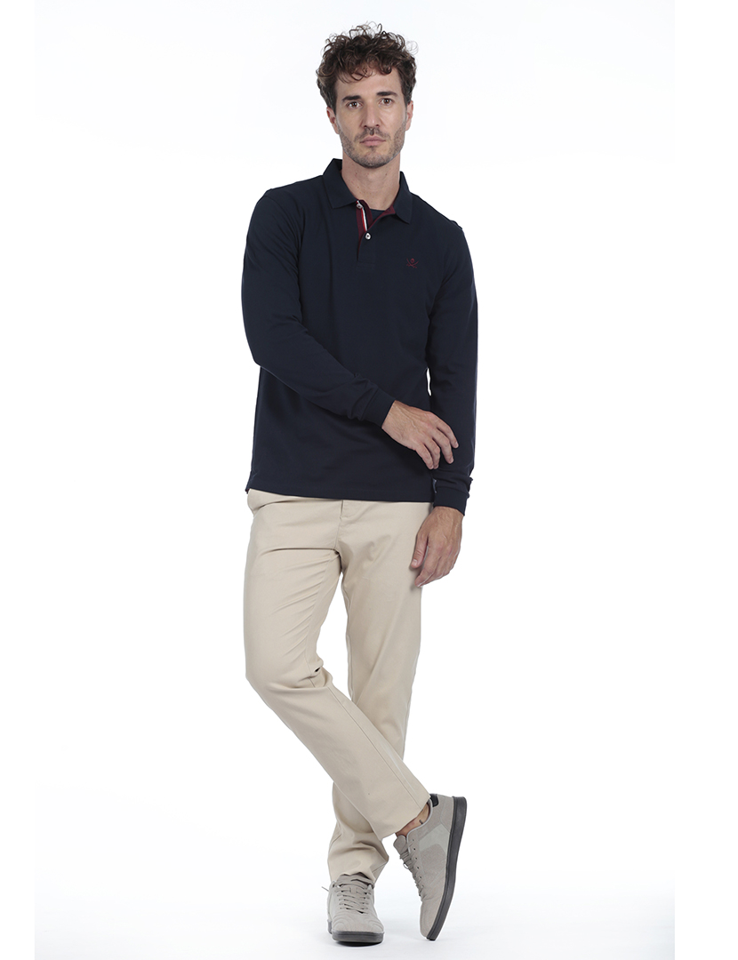 Pólo Básico Homem Azul