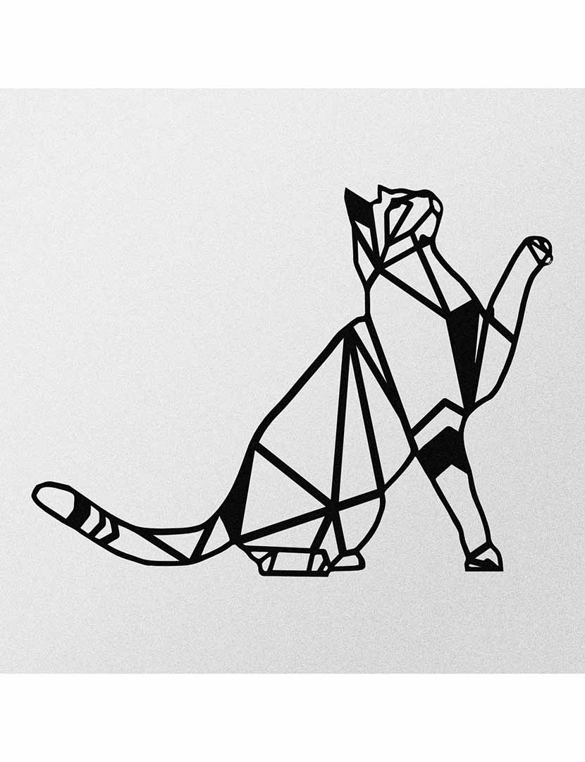 Decoração Parede Metal Geometric Cat