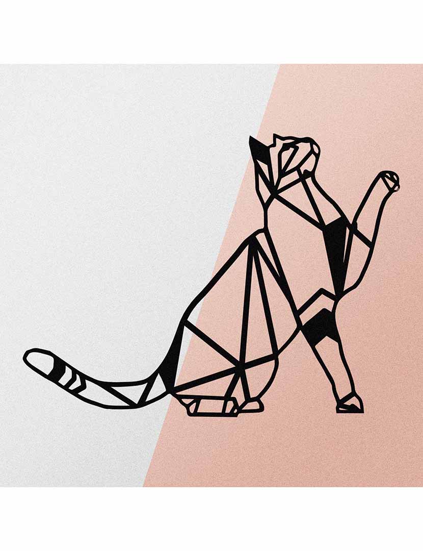 Decoração Parede Metal Geometric Cat