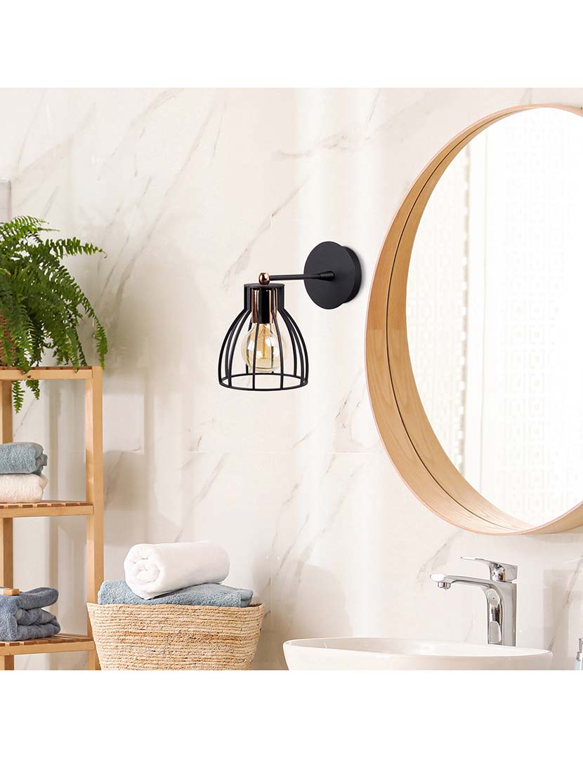 Candeeiro Parede Kemah-N-1238 Preto Bronze