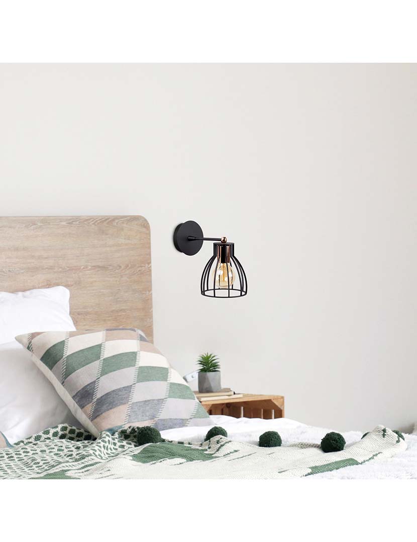 Candeeiro Parede Kemah-N-1238 Preto Bronze