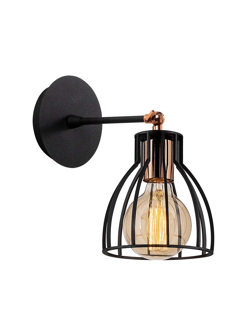 Candeeiro Parede Kemah-N-1238 Preto Bronze