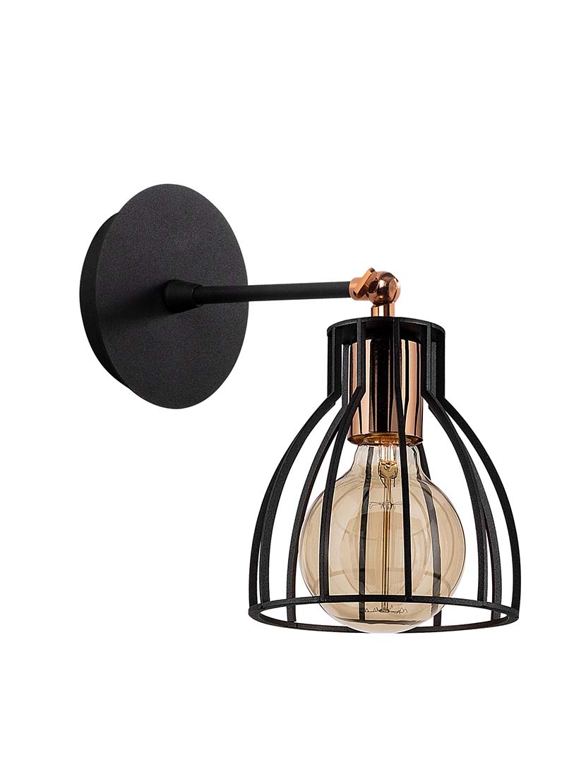 Candeeiro Parede Kemah-N-1238 Preto Bronze