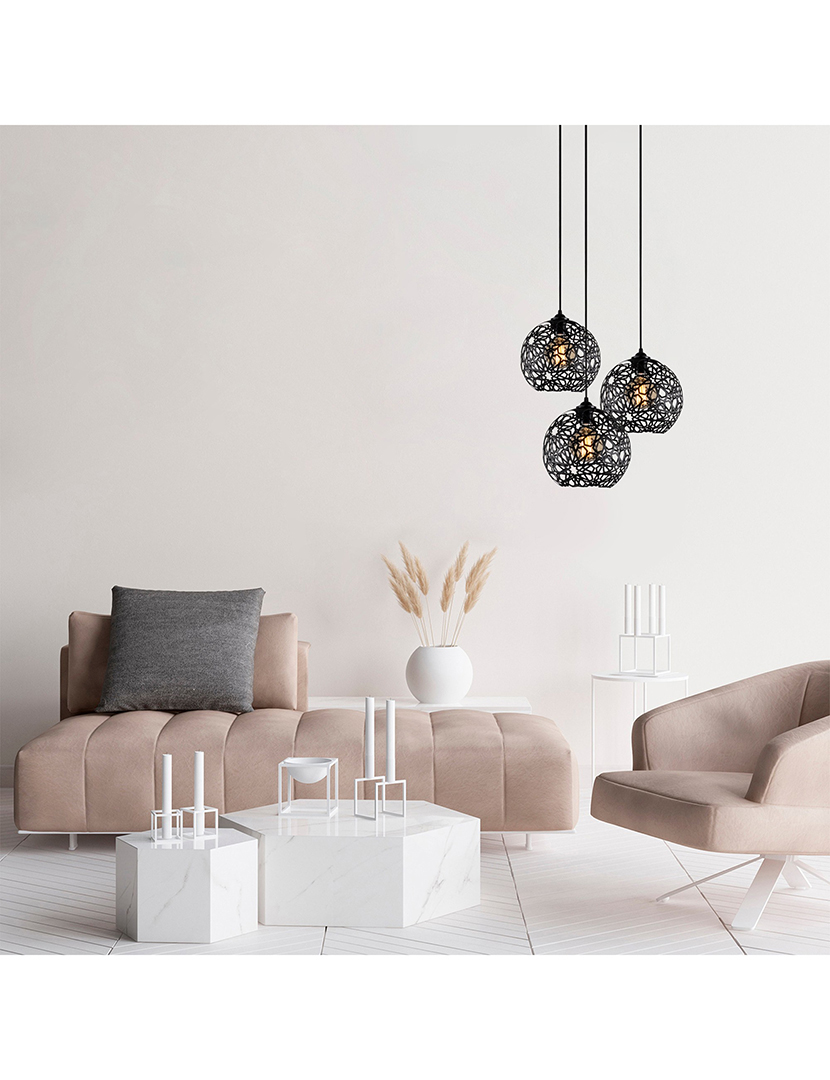 Candeeiro Teto Suspenso Fellini Preto