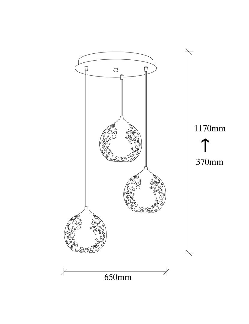 Candeeiro Teto Suspenso Fellini Preto