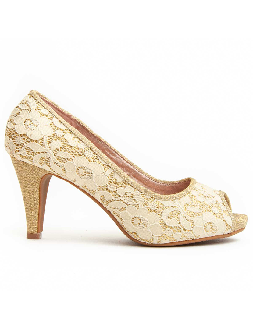 Ladies Gold High Heel Shoes