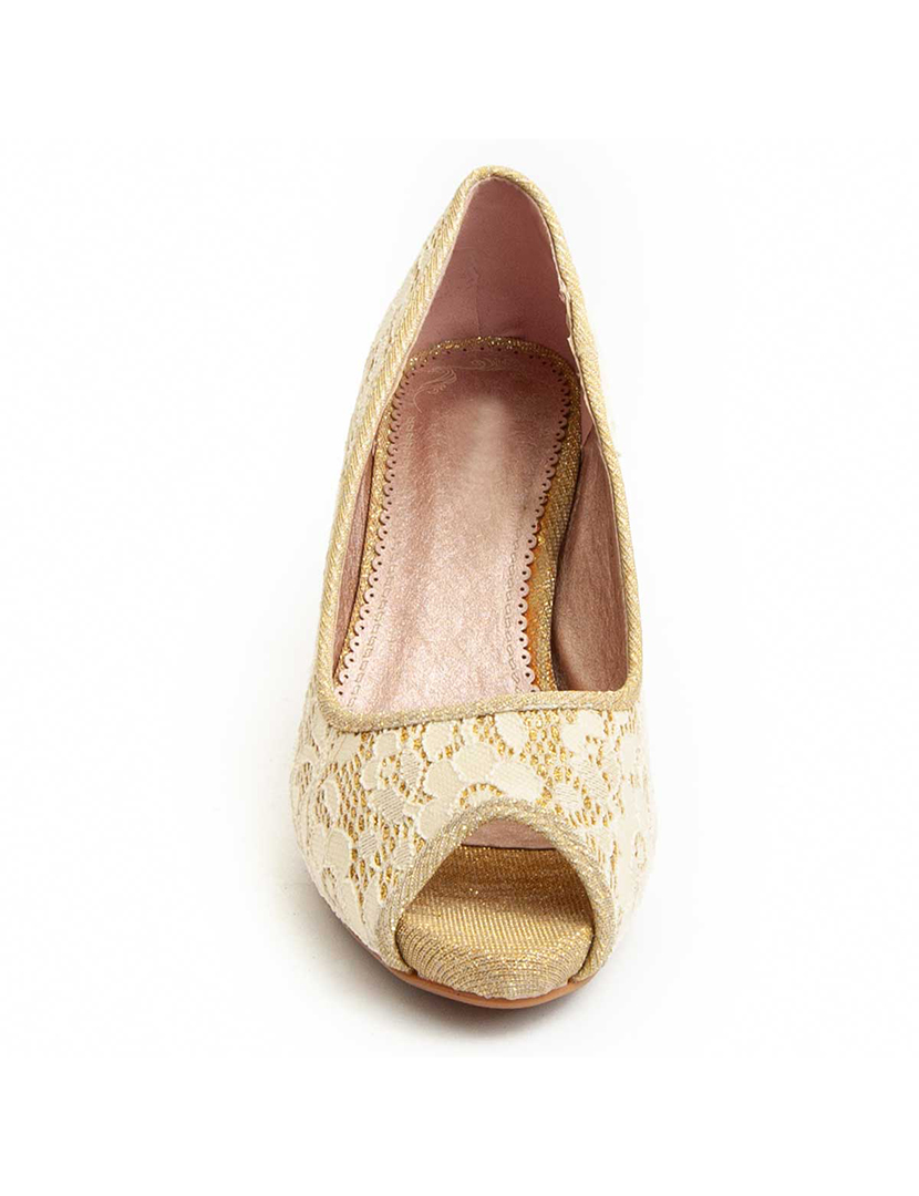Sapatos de Salto Senhora Dourado