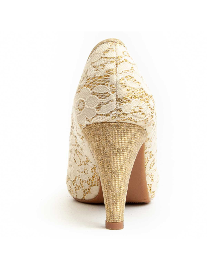 Sapatos de Salto Senhora Dourado