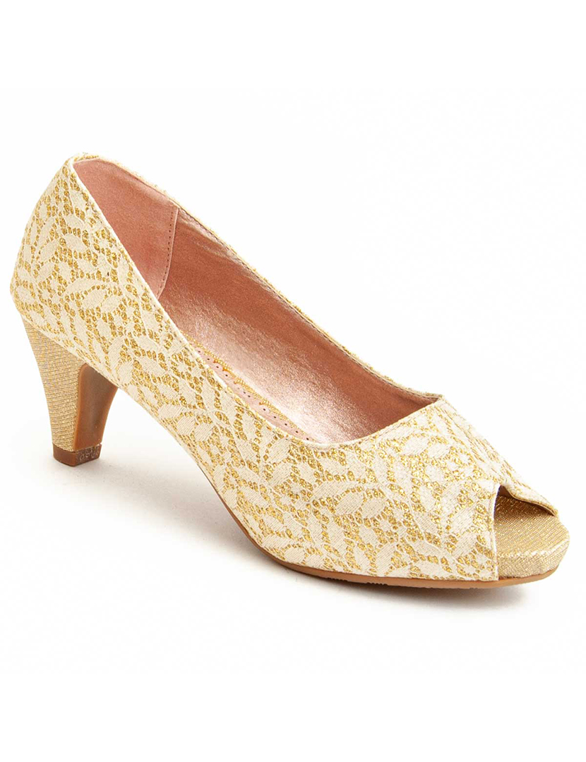 Sapatos de Salto Senhora Dourado