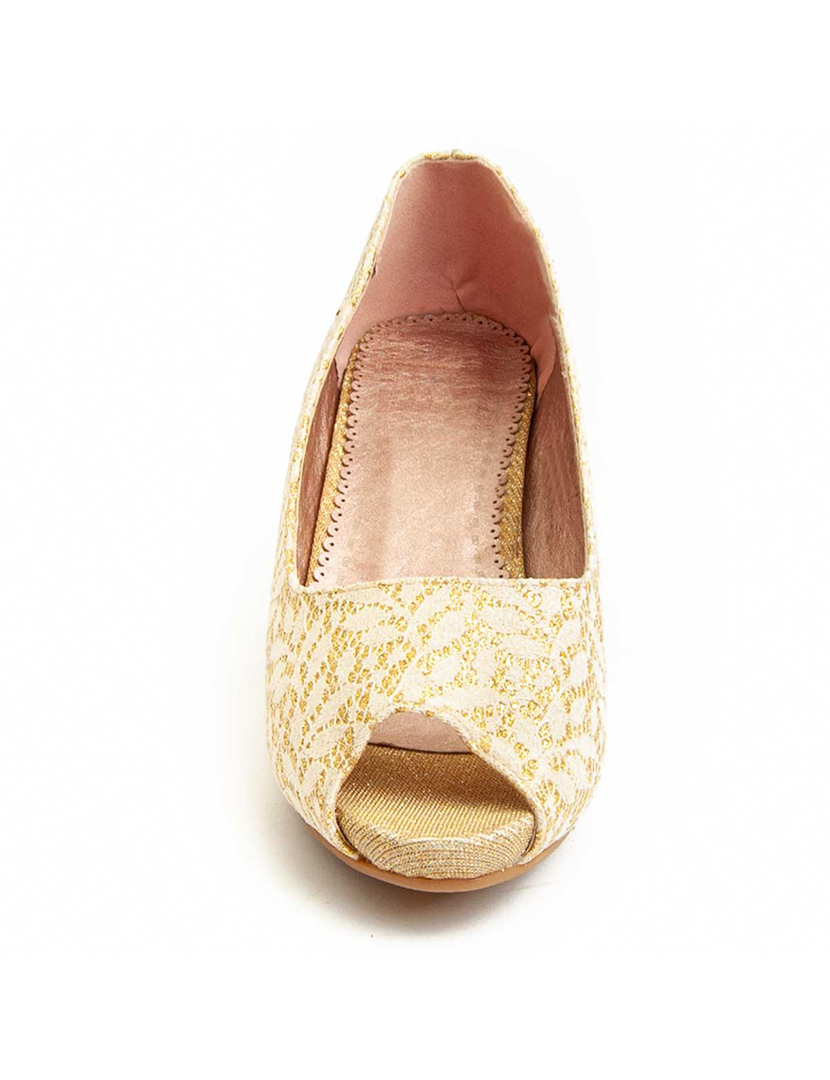 Sapatos de Salto Senhora Dourado