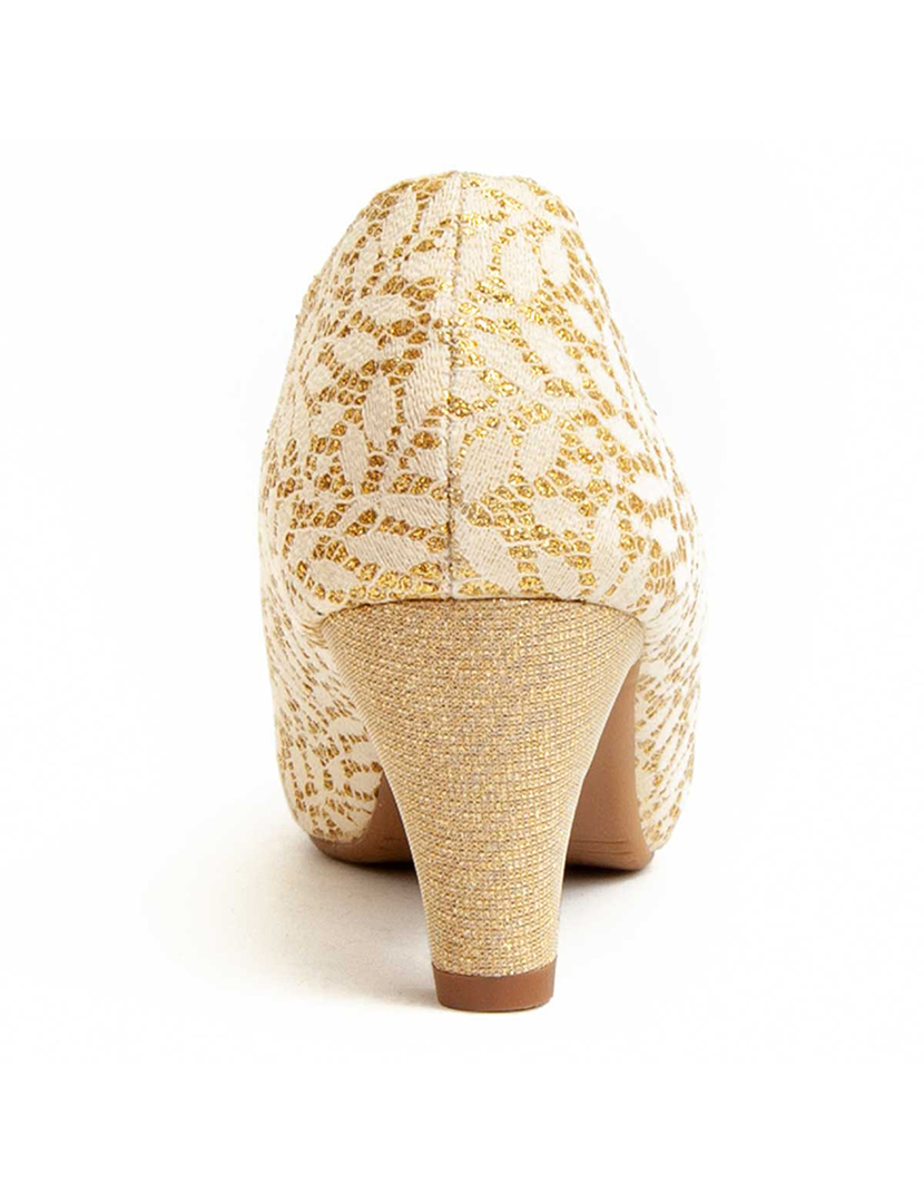 Sapatos de Salto Senhora Dourado
